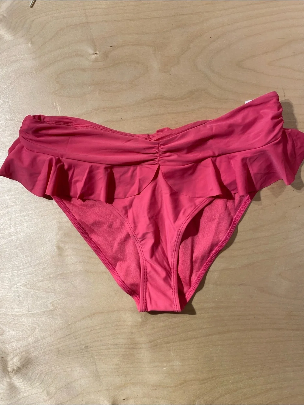 Time and Tru Hot Pink Swim Bottoms with Ruffle Detail XL (16-18) (RG)